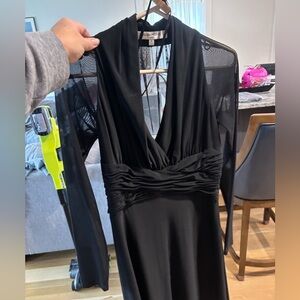 Evan Picone women’s v neck /long sleeved (sheer) dress. Super comfortable -